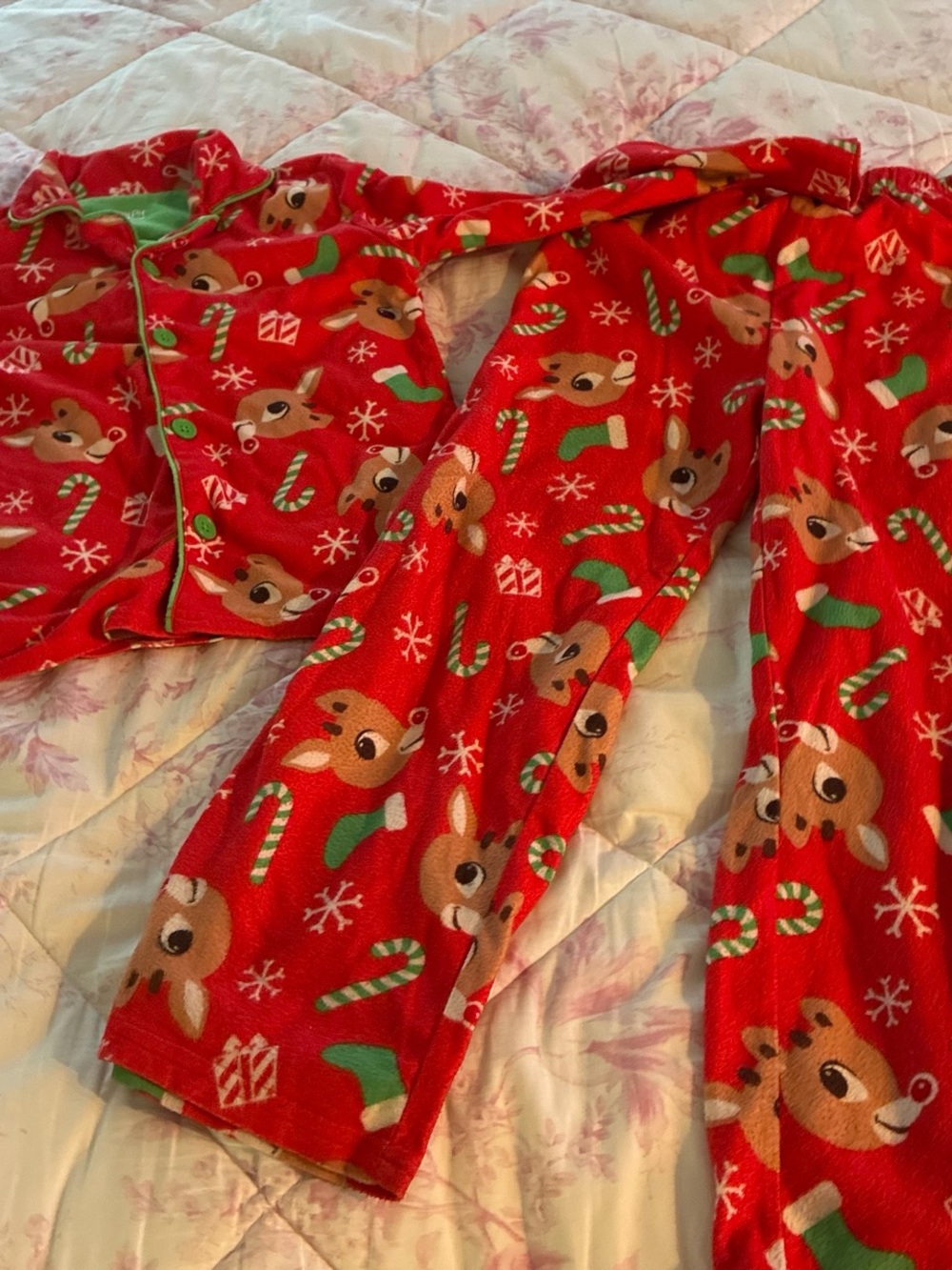 Children's Red Reindeer Print Pajama Set